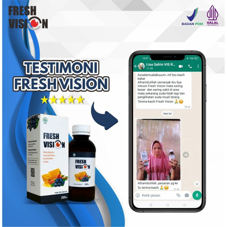 Fresh Vision Untuk Nutrisi Kesehatan Mata Minus, Katarak, Mata Merah