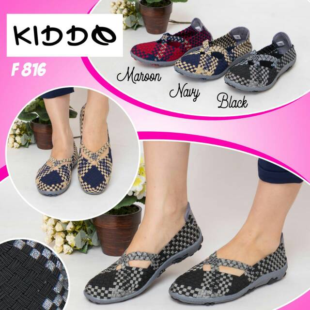 Sepatu Rajut KIDDO F816 flat ORIGINAL