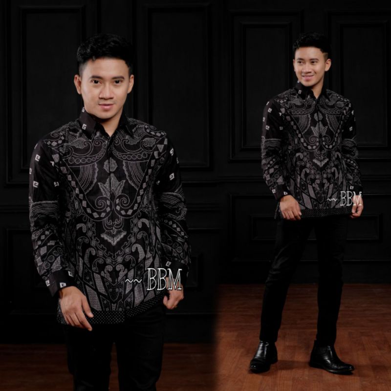 batik pria lengan panjang kemeja batik pria casual baju batik pria lengan panjang BATIK HARUM size m l xl xxl