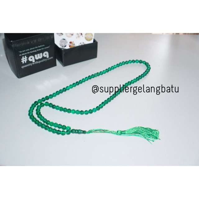 tasbih batu Giok Hijau 99 butir premium tasbeh green jade alam akik aksesoris fashionita pria wanita