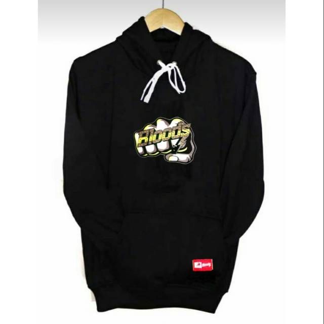 Sweater bloods black green premium sweater hoodie premium sweater fleece jaket distro bandung