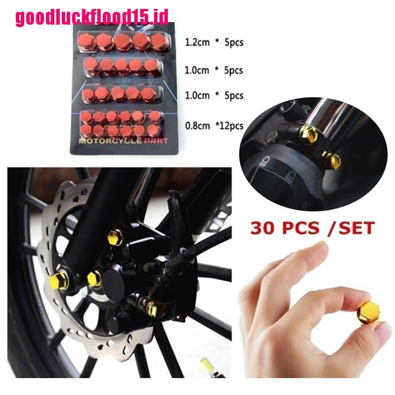 (LUCKID) 30pcs Tutup Sekrup Motor Modifikasi