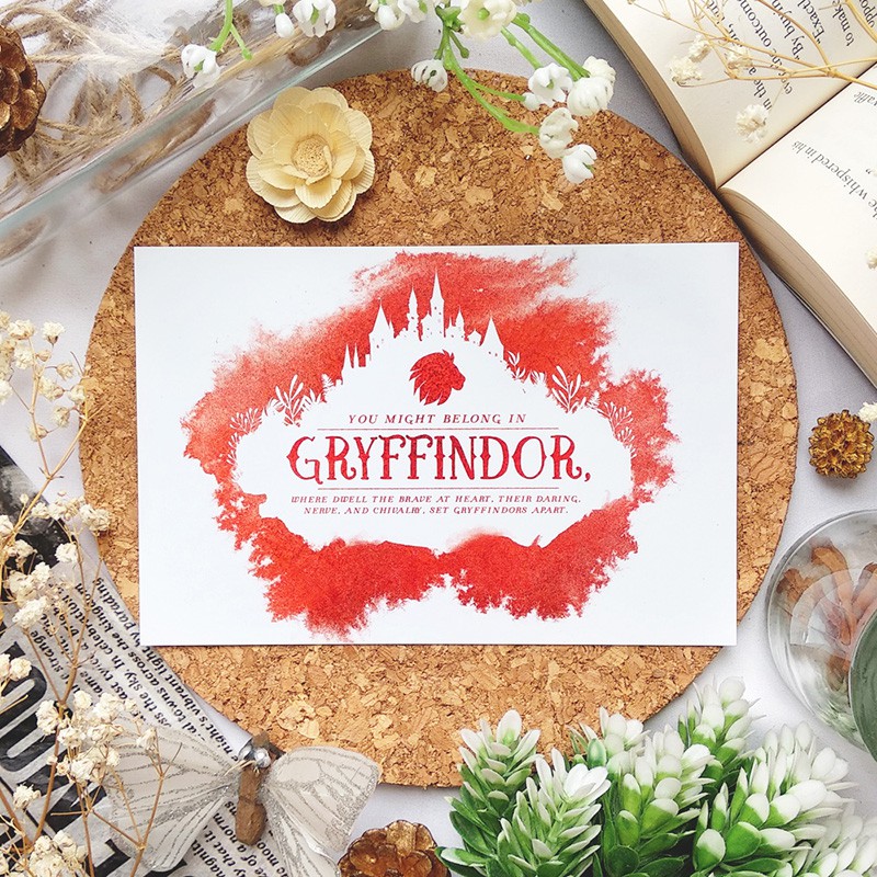 

Watercolor Hogwarts House - postcard