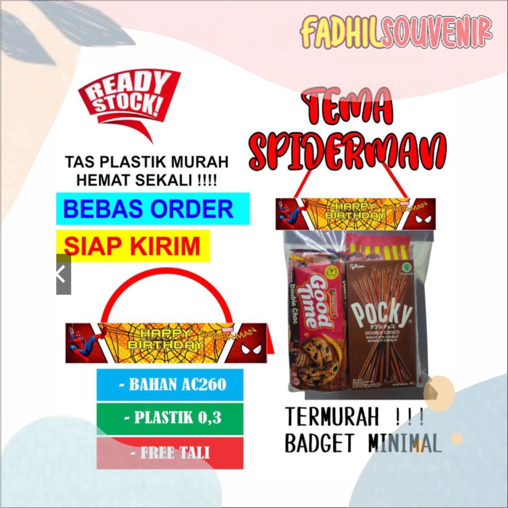 

STOCK READY SPIDERMAN GOODIE BAG MURAH TAS PLASTIK Ultah Anak Fadhilsouvenir