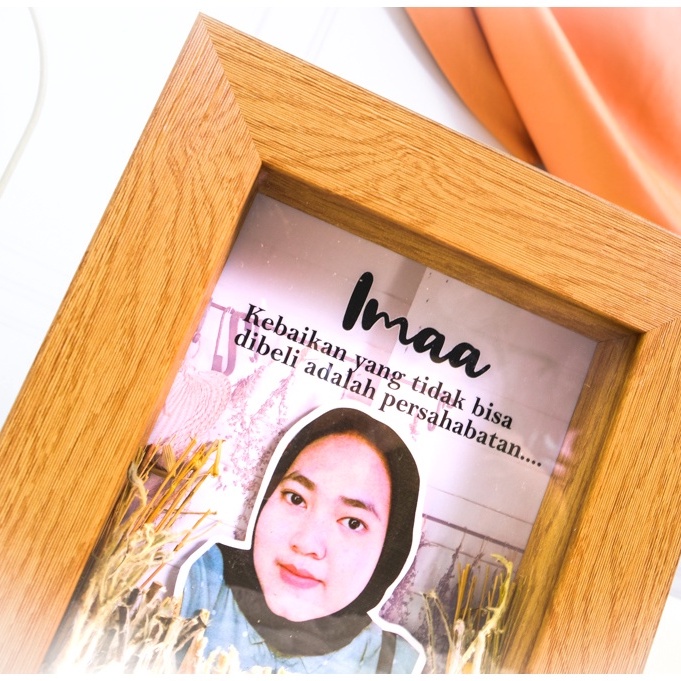 KADO PERNIKAHAN NAURA MINI, FRAME BINGKAI CUSTOM FOTO UKURAN 16x12 CM