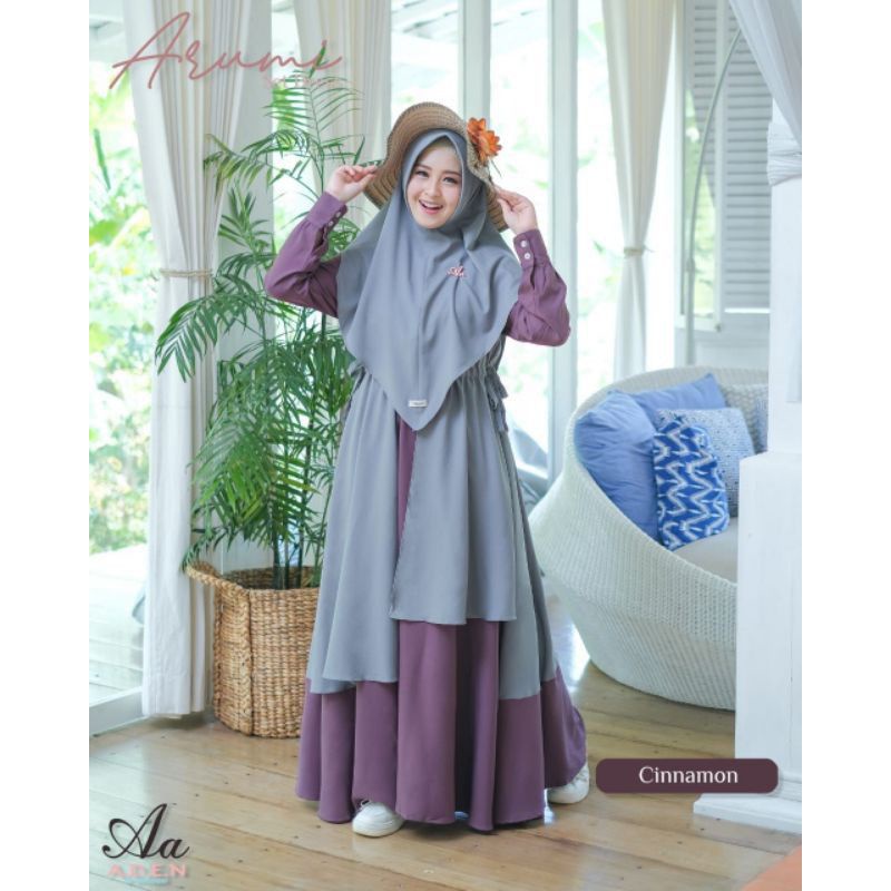 Gamis Aden Arumi set khaimar // BEST SELLER //A.D.E.N
