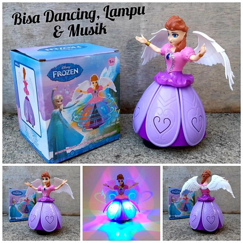 Mainan Boneka Frozen Cantik Berputar - Robot Elsa Batre Anak Edukatif