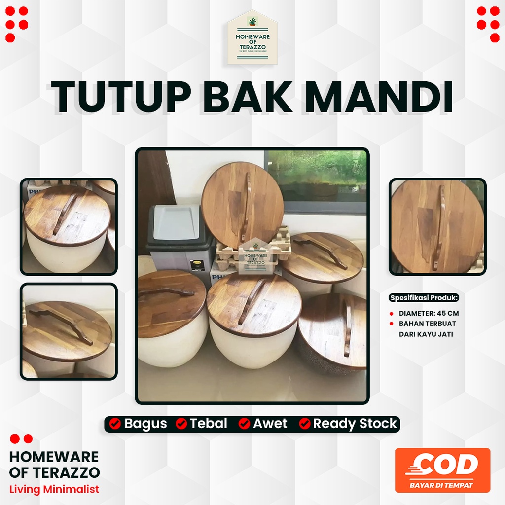 Tutup Bak Mandi Bulat Terrazzo Minimalis Modern