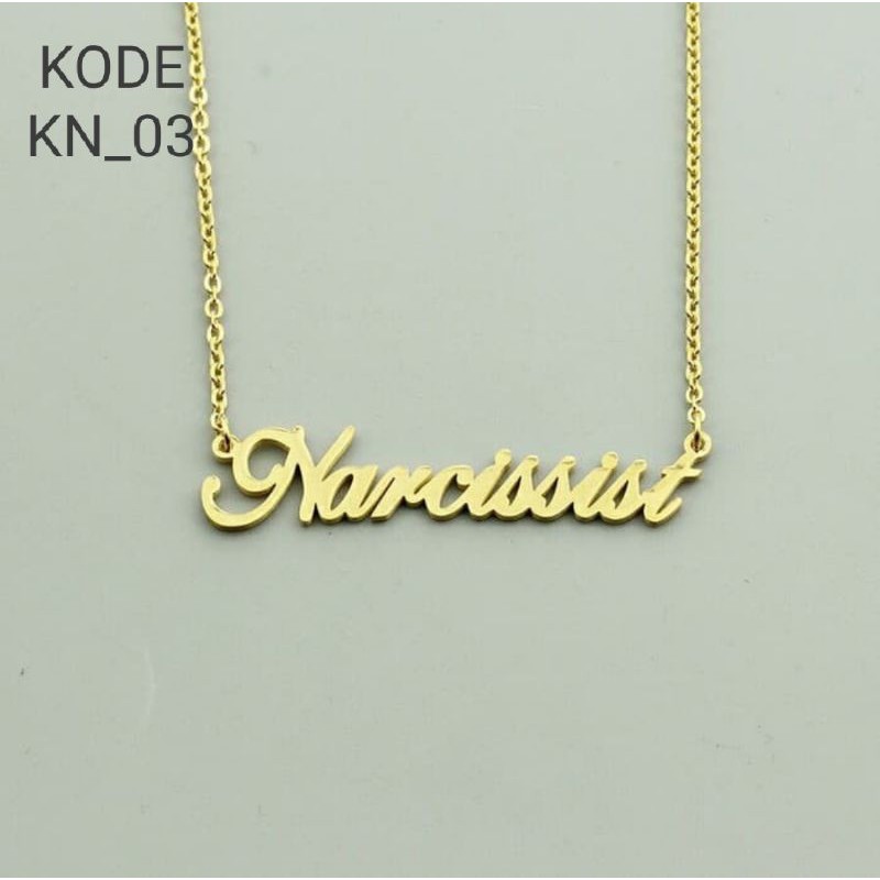 Kalung nama titanium anti karat lapis emas aksesoris fashion wanita cewek necklace lapis emas asli