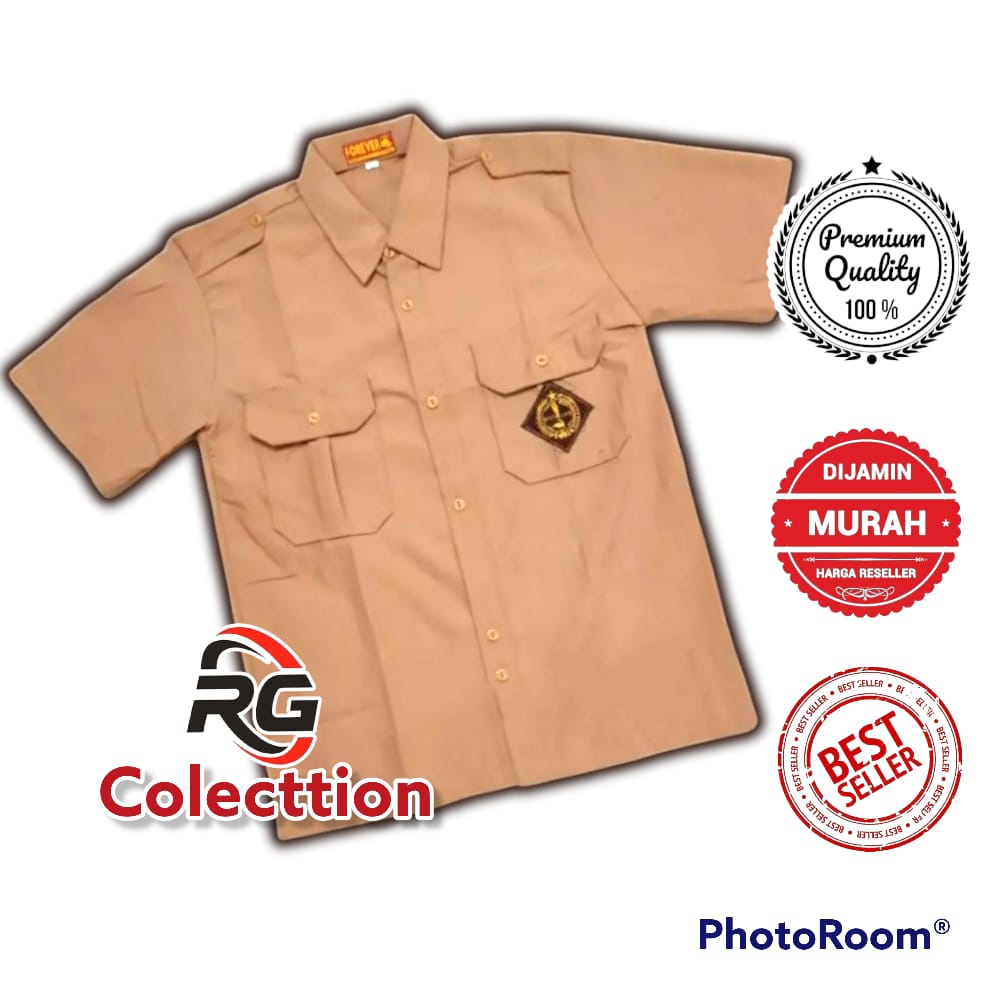 Seragam Pramuka Lengan Pendek Anak Laki Laki Sekolah SD/MI Seragam Sekolah Baju Pramuka Pendek