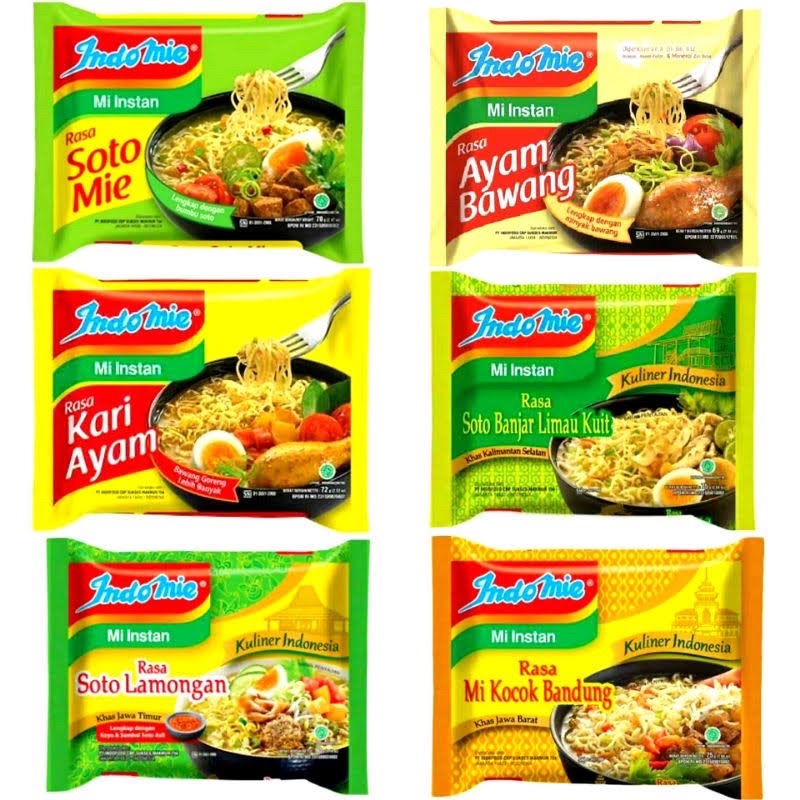 

Indomie mie instant kuah dan goreng