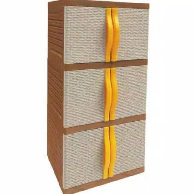 LEMARI PLASTIK 3 SUSUN LEMARI 3 SUSUN DRAWER LOKER CABINET RAK SUSUN LEMARI ANAK RAK PLASTIK