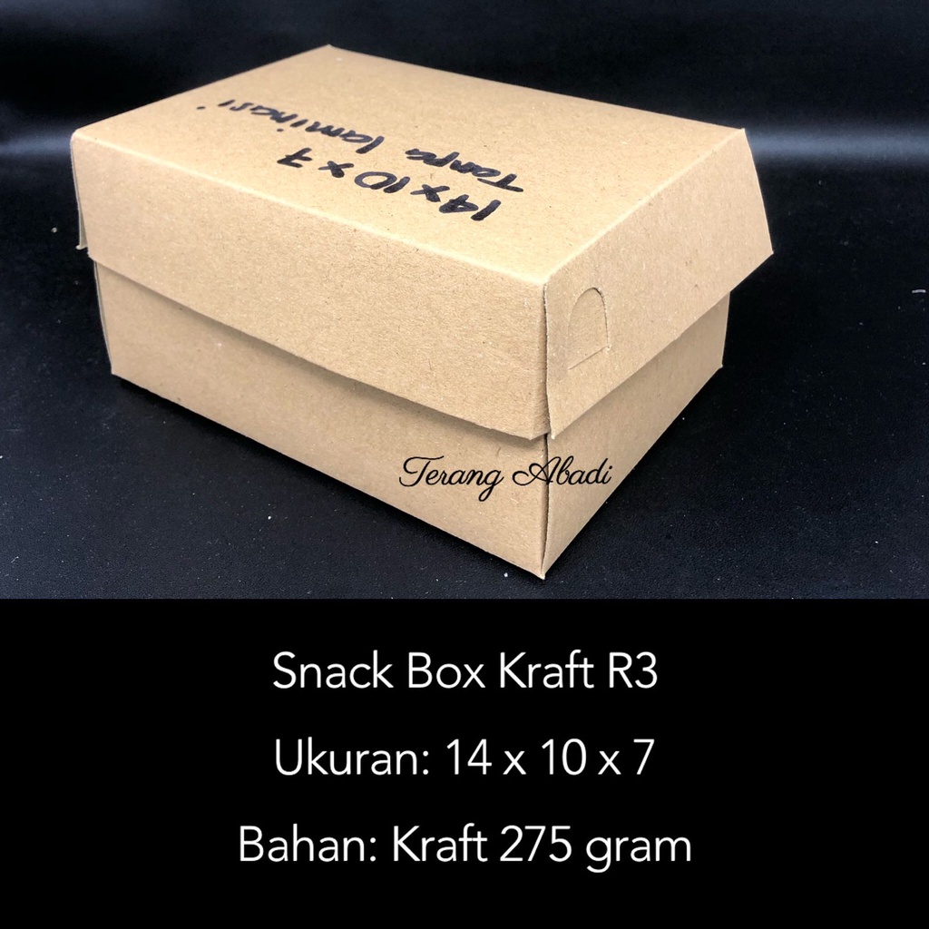 Dus Kraft 16x12x7 laminasi jendela anti minyak // dus r5 tanpa laminasi/ 14x10x7 tanpa laminasi/ dus snack/ dus bolen/ dus brownies/ dus kurma/ dus coklat/ dus soes/ snack box/ dus hajatan/ dos makanan