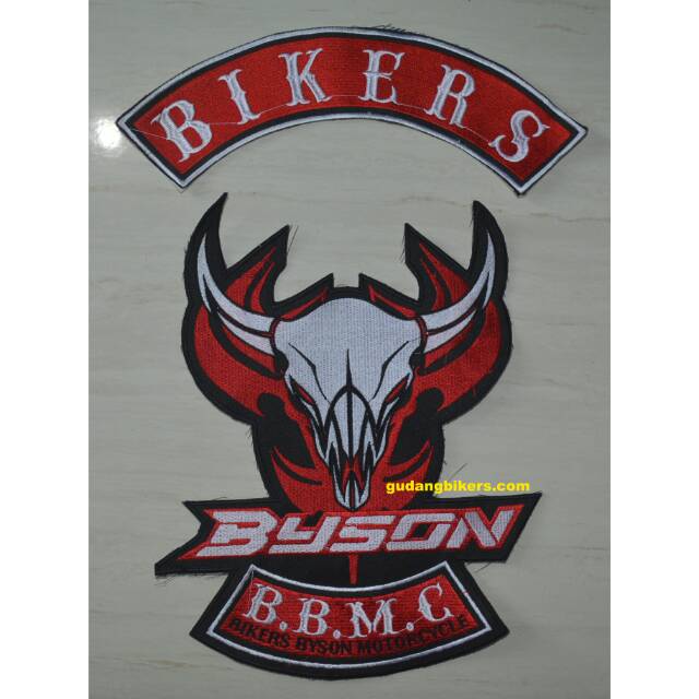 Emblem bordir besar yamaha byson riders 011 motor bikers for punggung belakang rompi or jaket
