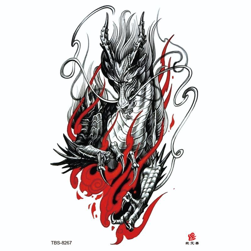 Tatto temporer TBS Baru Ukiyo-e Geisha Fashion Khusus Buatan Tato Lengan Setengah Air MODEL TBS-8267