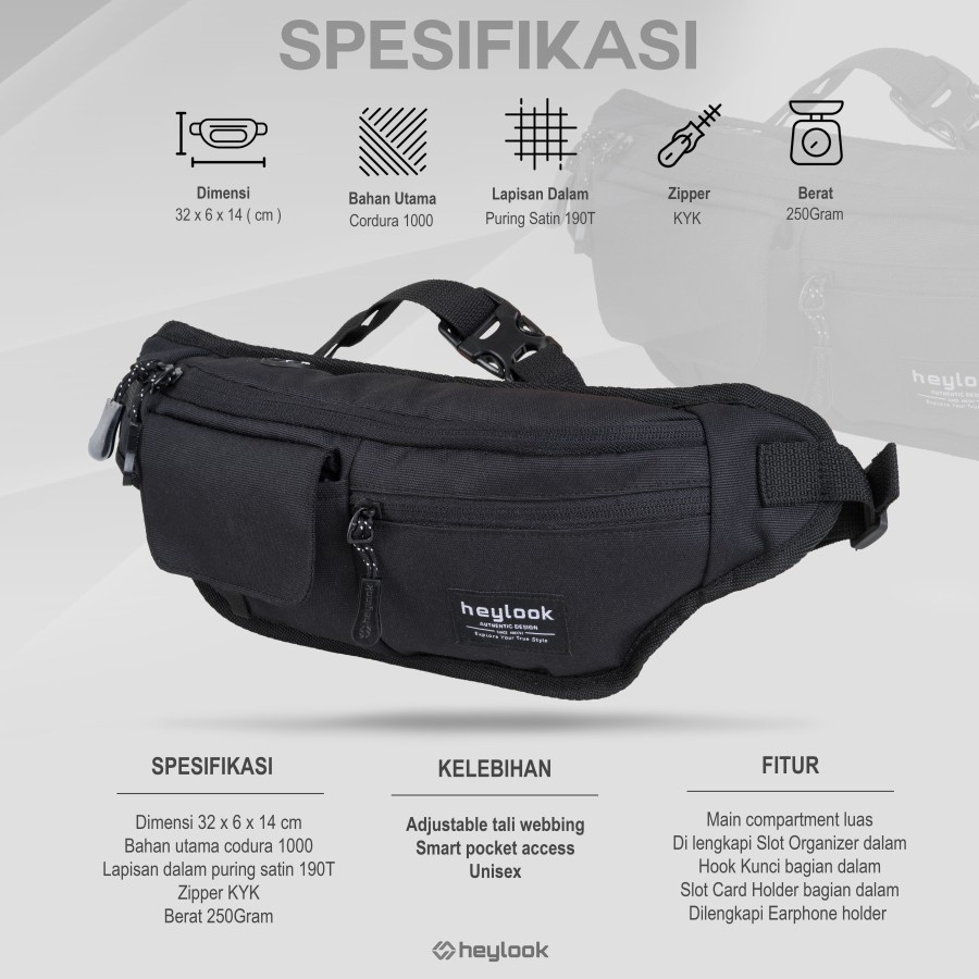 HEYLOOK Project - Tas Selempang RAVE Waist Bag Pria Terbaru Sling Bag Distro