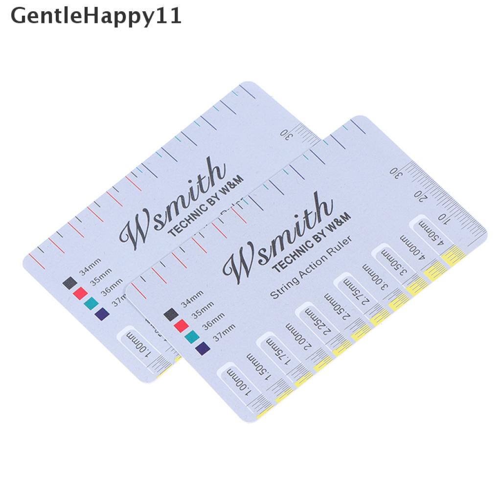 Gentlehappy 2pcs Guitar String Action Gauge String Pitch Ruler Alat Ukur Penggaris Gitar