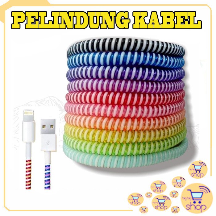 PELINDUNG KABEL SPIRAL KARET PENGAMAN KABEL CHARGER [ 2 PCS ] - WARNA ACAK