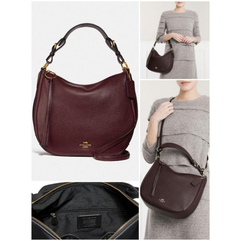 COACH Sutton Hobo Oxblood Gold Hardware 32x26.5x9cm