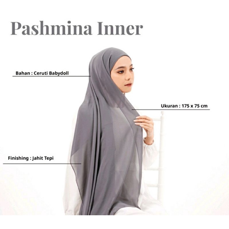 PASHMINA+INNER 2IN1 CERUTY BABYDOLL