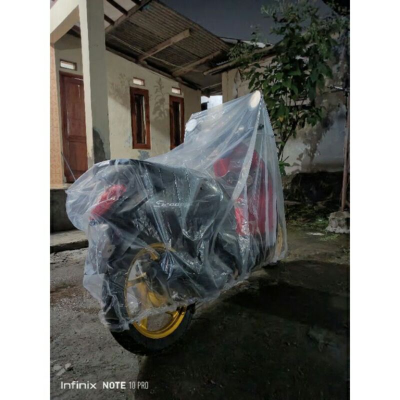 Sarung Cover motor MURAH Transparan Anti Air Beat Vario Mio Scoopy Universal