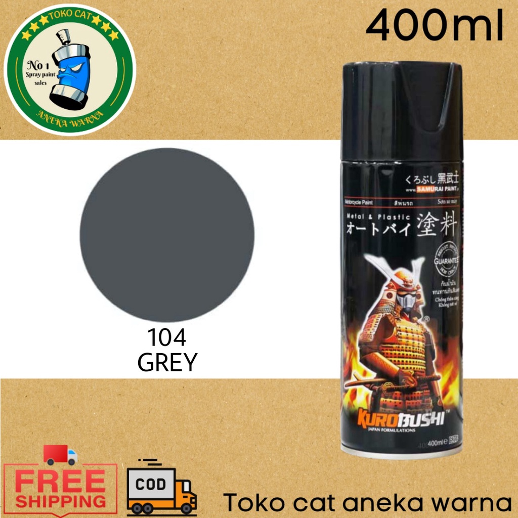 SAMURAI PAINT 104 GREY 400ml CAT SEMPROT SPRAY PAINT PILOK PILOX