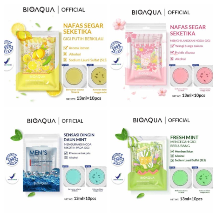 BIOAQUA Obat Kumur SACHET Probiotic Fragrant Refreshing Mouthwash gigi