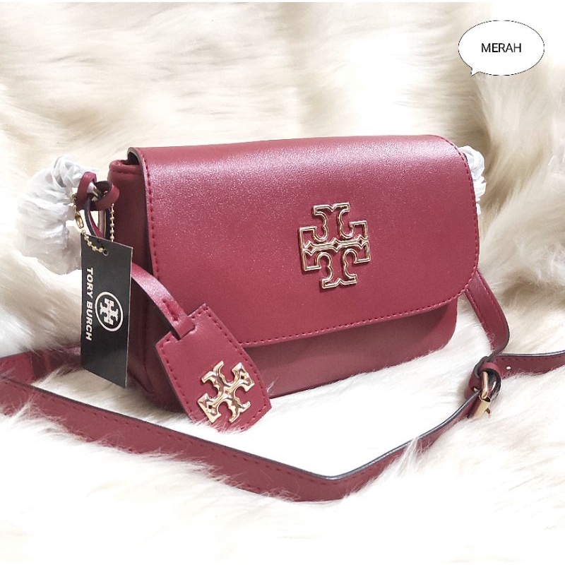 BARU// TAS SELEMPANG WANITA  TORYBURCH ELEANOR SMALL LEATHER SHOULDER BAG 6 VARIANT UK 25x17x8