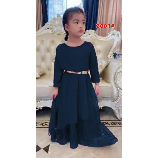 KIDS 2001# VERSI 8175# dress panjang muslim import anak/baju cople ibu anak/baju muslim anak+FREE BELT BESI