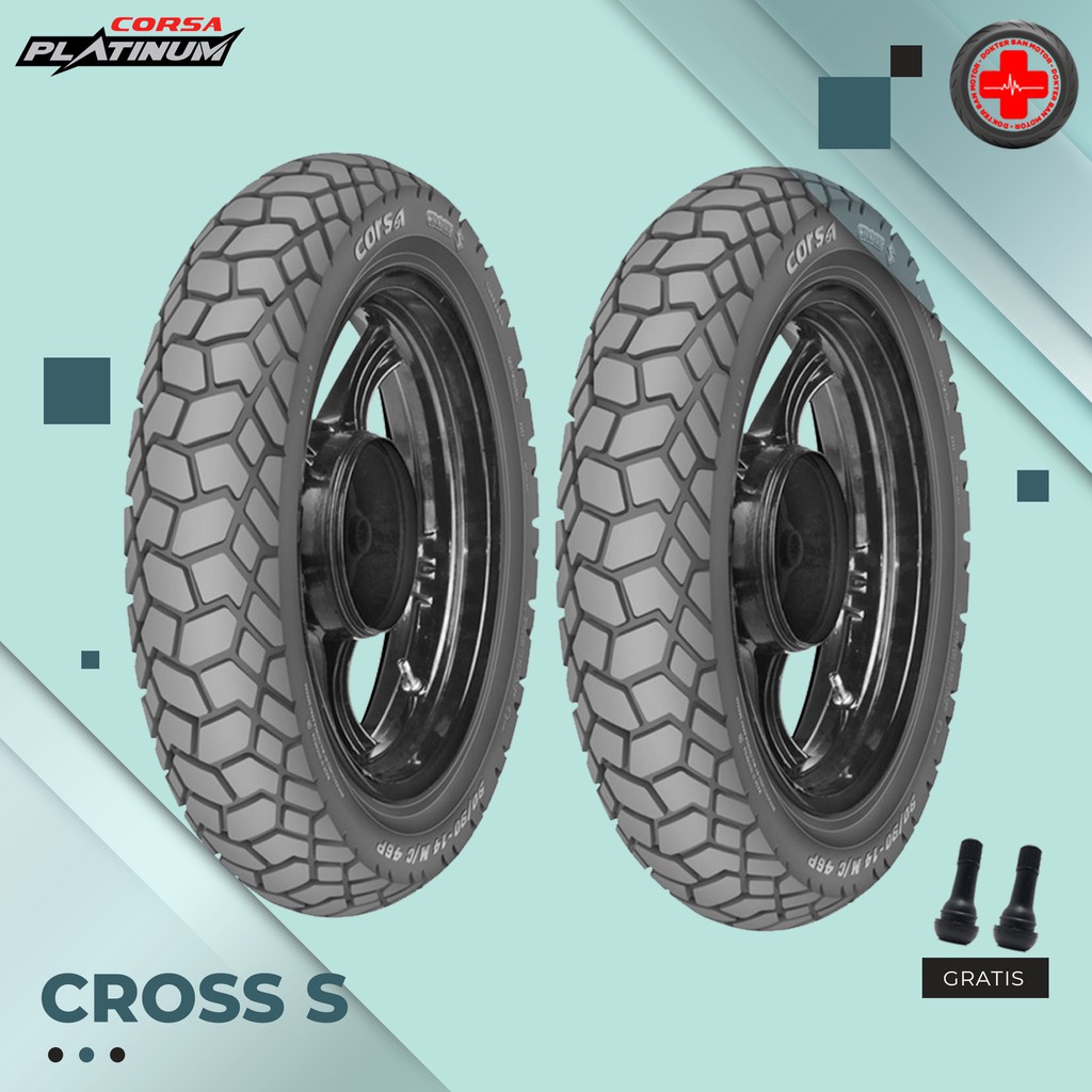 Paket Ban Motor Moped (Motor bebek) // CORSA CROSS S 70-90 - 80/90 Ring 17 Tubeless