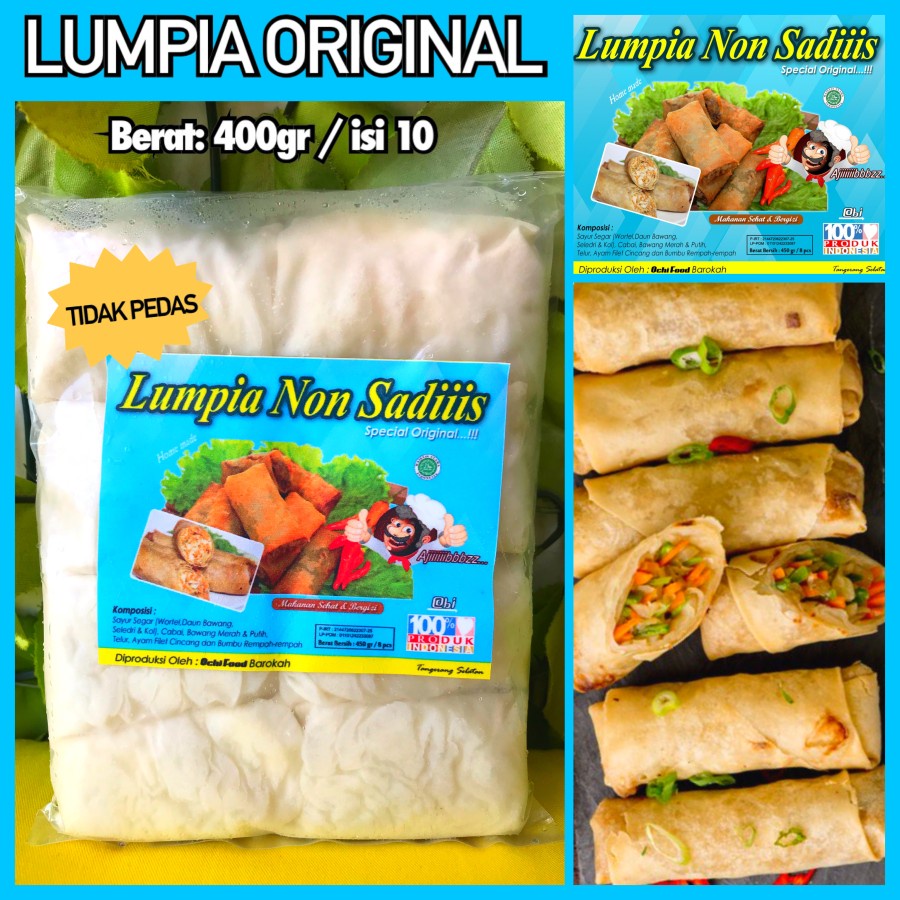 

KC Frozen - Lumpia Goreng Tidak Pedas Isi 8 Pcs / Lumpia Ayam Sayur / Lumpia Original Non Sadis