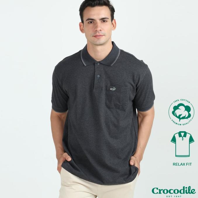 Crocodile COLE Smoke - Baju Kaos Kerah Pria Men Original Relax fit