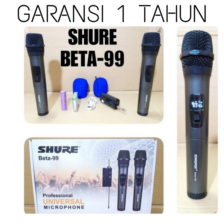 GROSIR MIC WIRELESS SHURE BETA 99 MICROPHONE HANDHELD BETA99 GARANSI 1