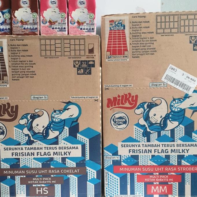 

BAYAR DITEMPAT Susu frisianflag milky 115ml 1 karton coklat/stroberi isi 36 pcs - Strawberi