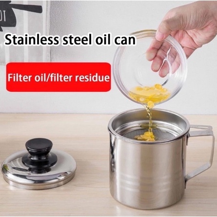 OH OIL POT Stainless Steel Wadah Saringan Minyak Goreng 1.3 Liter