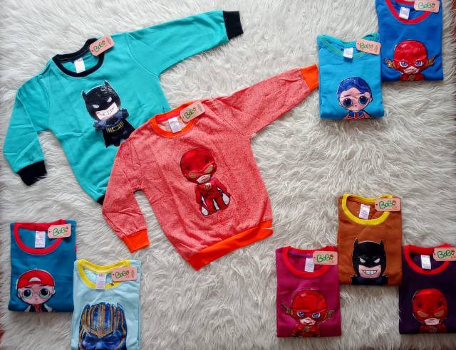 SWEATER BOBO KIDS 2 LAMPU / BAJU LED ANAK / BAJU LENGAN PANJANG ANAK / BAJU ANAK LED