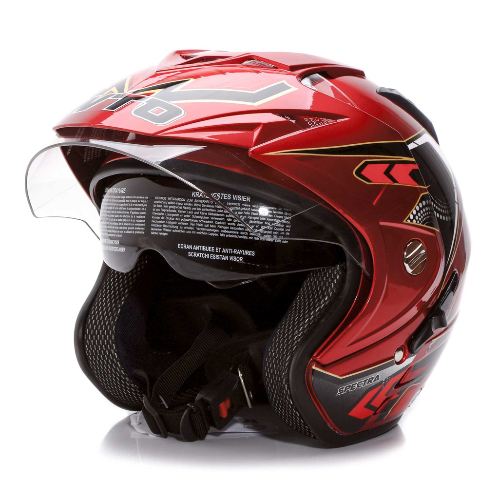 [Helm Dewasa] WTO Helmet Impressive - Spectra - Candy Red + Promo Gratis Sarung Tangan