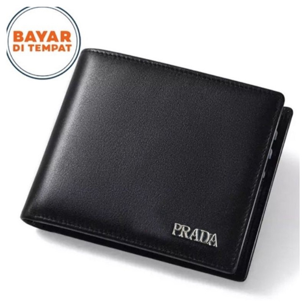 SHOPEE 6.6 SUPER SALE!! Dompet Kulit Lipat Dua R-87 Dompet Pendek Pria Murah terbaru Dompet Casual Dompet Logo Besi Men Wallet Bifold + Bonus Box