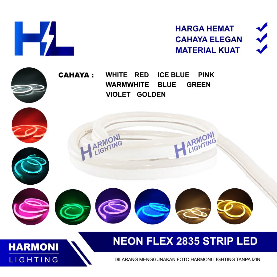 Lampu Neon Flex LED Strip Fleksibel Meteran 220V