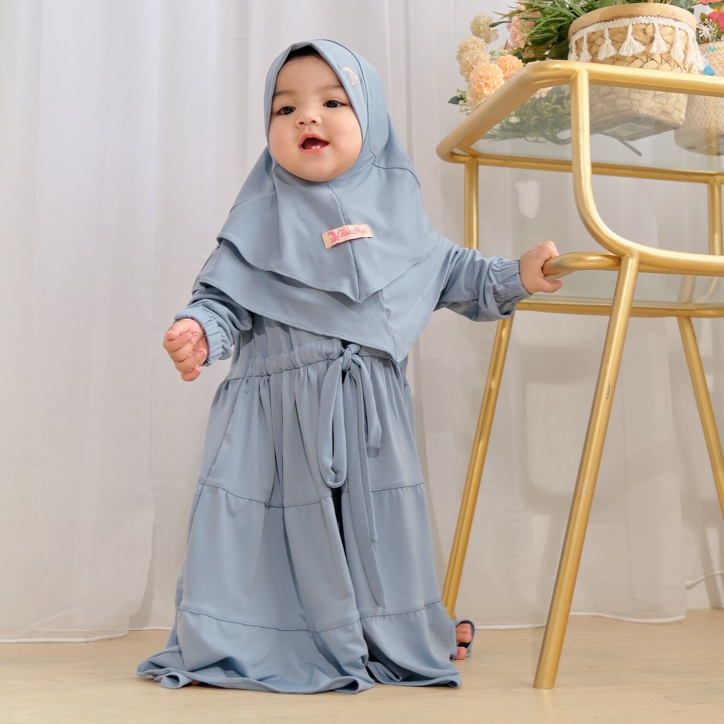 Gamis Anak Cantik Polos Akifah / Gamis Bayi Perempuan Aiska 0-4 Tahun / Gamis Bayi