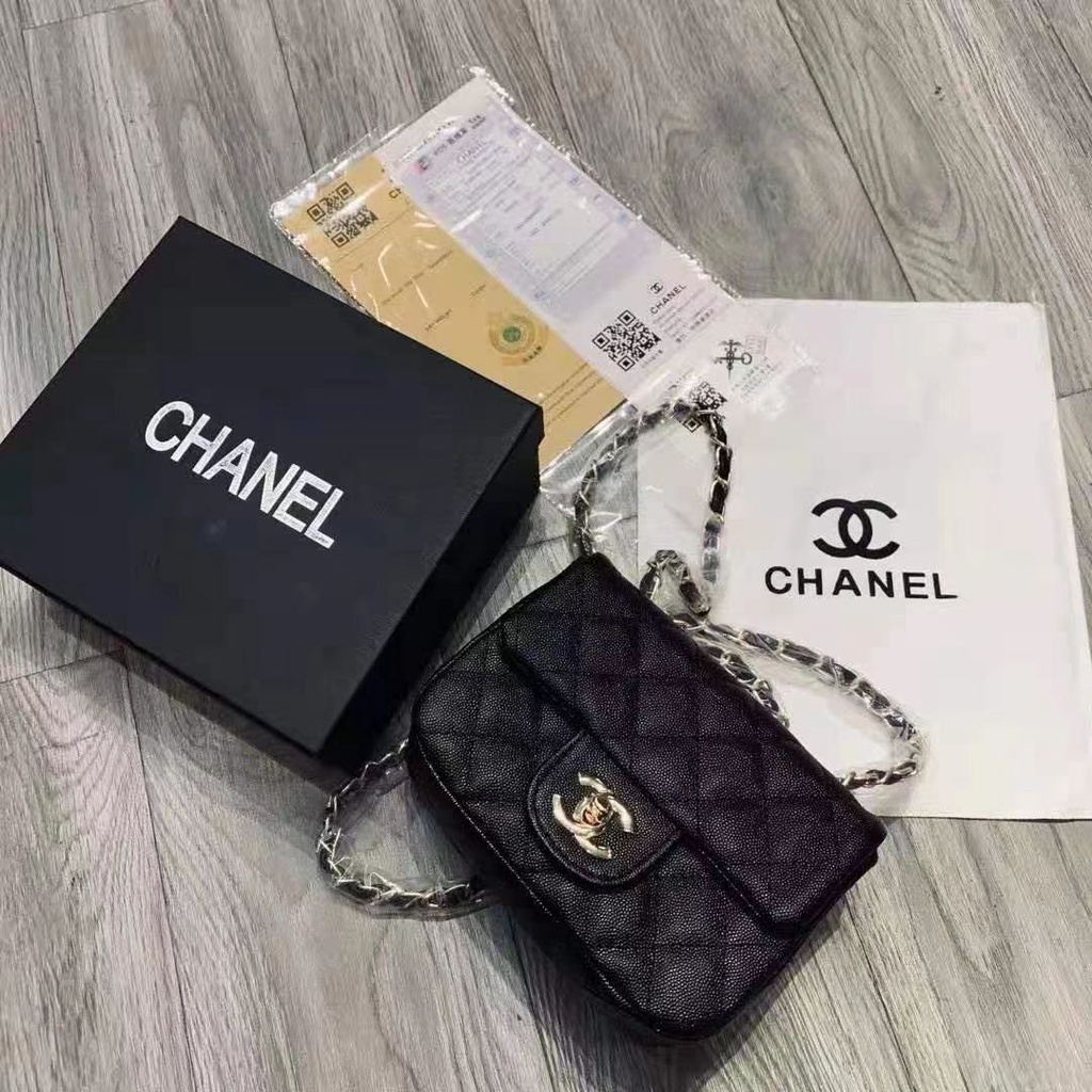 OLSH296 Tas Chanel Mini Black Wanita Import Korea Terbaru cantik kekinian Original