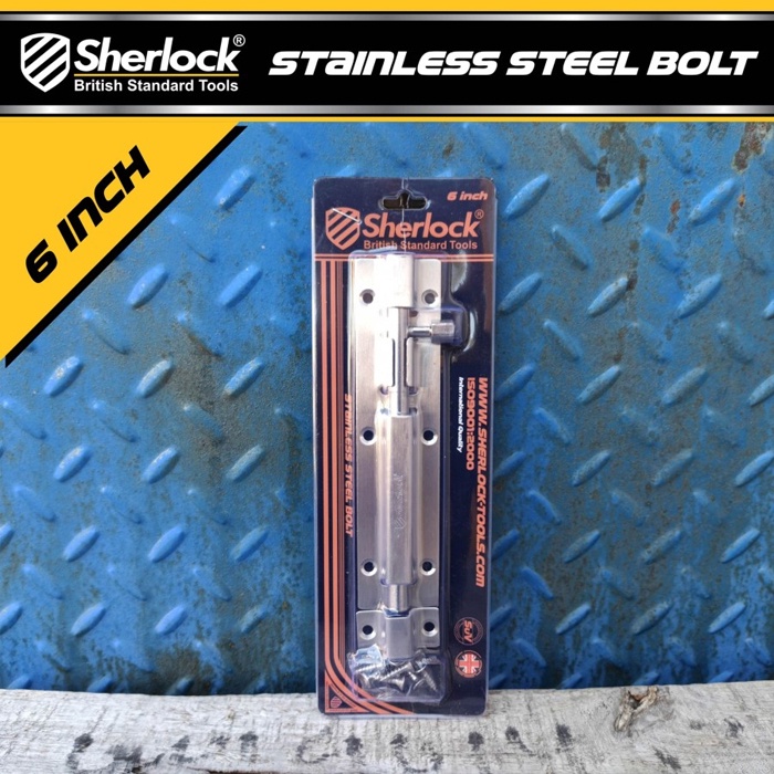 Grendel Slot Kunci Pintu Sherlock Stainless Steel 6 Inch