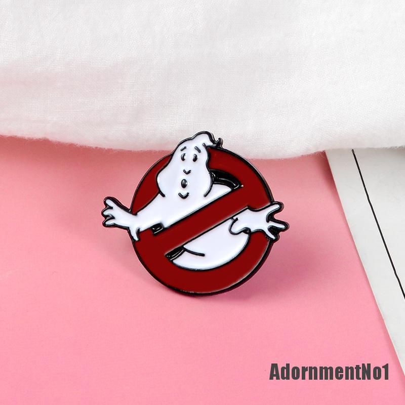 (Adornmentno1) Bros Pin Enamel Bentuk Hantu Putih Untuk Aksesoris Pakaian / Tas