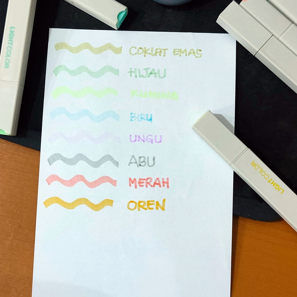 [ORGM] Pena Marker Dual tip spidol dan Highlighter light color