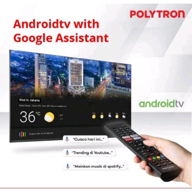 LED TV POLYTRON 43" 43AG9953 43 INCH USB MOVIE HD HDMI ANDROID 43 AG9953 43 AG 9953
