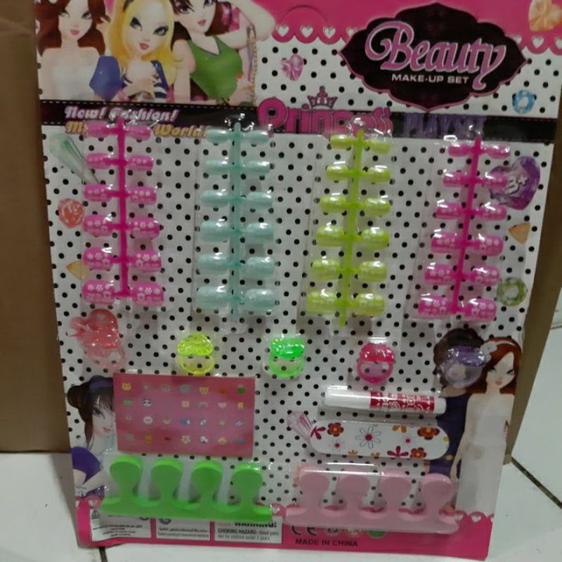 MAINAN ANAK CEWEK KUKU PALSU KUKU KUKU AN SET