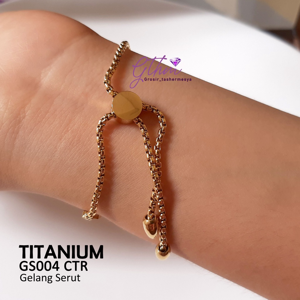 GTHM gelang titanium serut wanita GS004