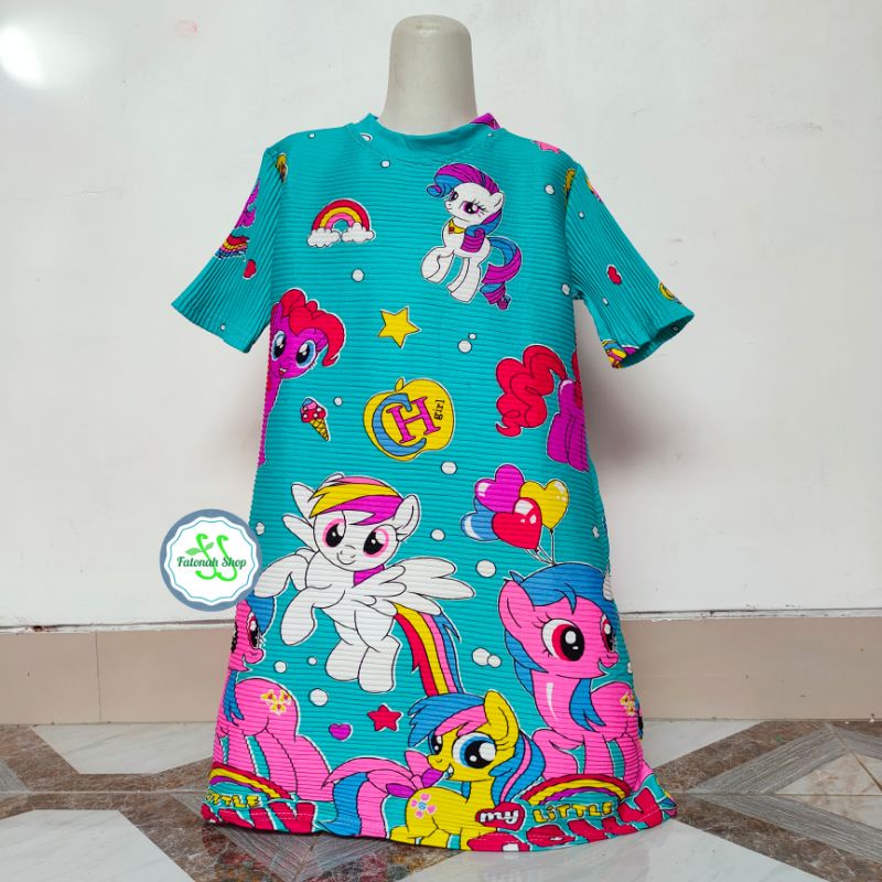 Dress Turun Naik Anak Kuda poni 1 2 3 4 5 6 7 8 9 10 gaun anak viral fatonah Shop baju anak cewek perempuan ( Turnaek KUDAPONI )