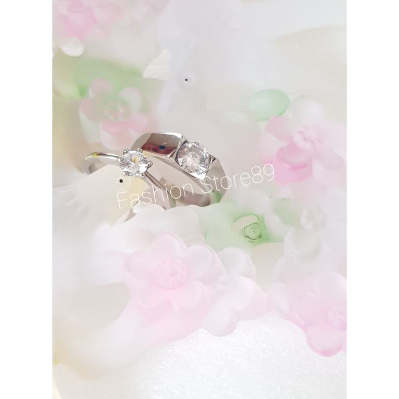 cincin nikah tunangan permata titanium silver impor Antikarat selamanya bestseller bestquality halal