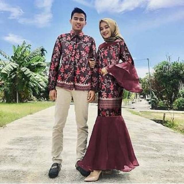Couple Mermaid Batik Batik Couple Couple Kondangan Couple Kekinian Modern Batik Batik Modis Ootd Shopee Indonesia